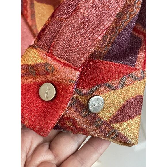 Vtg Silversilk Shirt Cardigan Sweater Mens 3XL Retro Mod Abstract Art To Wear - Picture 6 of 12